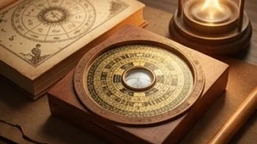 Lá số tử vi trọn đời tuổi Kỷ Mùi 1979 nam mạng với la bàn phong thủy và cuốn sách cổ