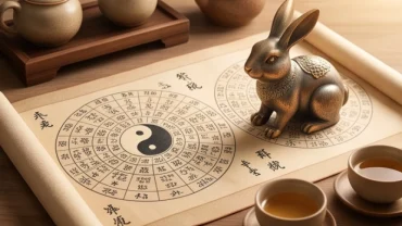 Lá số tử vi trọn đời tuổi quý mão 1963 nữ mạng được đặt trang trọng bên cạnh các vật phẩm phong thủy