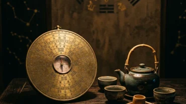 Bản đồ sao và la bàn phong thủy thể hiện tổng quan tử vi trọn đời tuổi tý