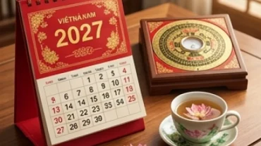 Tử vi tuổi Bính Dần 1986 năm 2027 với la bàn phong thủy và cuốn lịch đỏ