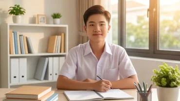 Học sinh đang tự tin ôn tập dưới góc độ phân tích tử vi tuổi canh dần 2010 năm 2027 để chuẩn bị cho kỳ thi lớn