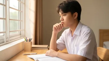 Học sinh chăm chỉ ôn bài thể hiện nguồn năng lượng bứt phá trong tử vi tuổi mậu tý 2008 năm 2026