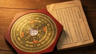 Cuốn sách tử vi và la bàn phong thủy đại diện cho vận trình tử vi tuổi Quý Mùi 2003 năm 2026