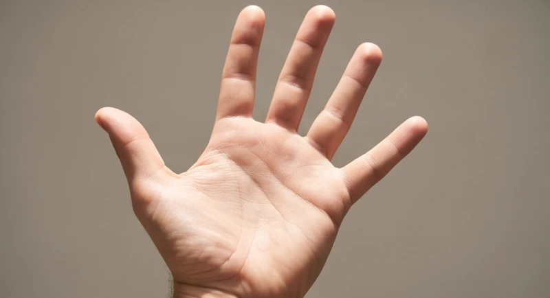 Bàn tay mở phẳng dưới ánh nắng tự nhiên giúp đo lường chính xác độ lệch của đường tâm đạo cong
