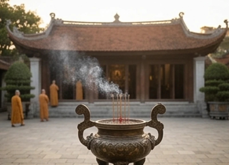 Văn khấn cầu siêu cho thai nhi tại chùa: Cách sắm lễ và thủ tục 1 Không gian chánh điện thanh tịnh nơi các nhà sư tụng kinh cầu siêu độ cho linh hồn thai nhi