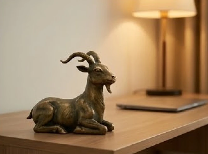 Tuổi Hợi hợp sinh con tuổi gì: Hướng dẫn cho vợ chồng lệch tuổi 6 Bức tượng con dê bằng đồng nhỏ gọn đặt trên bàn làm việc của người mang mệnh Sơn Đầu Hỏa