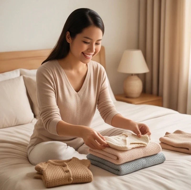 Gia đình trẻ tuổi Bính Tý 1996 hạnh phúc chuẩn bị những món đồ len nhỏ xinh cho con