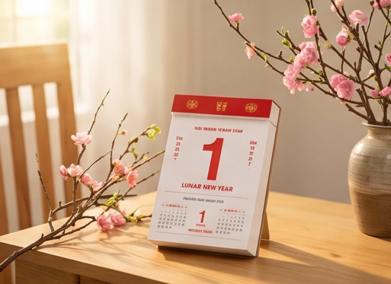 Cuốn lịch vạn niên mùng 1 Tết đánh dấu các khung giờ và tuổi kiêng kỵ khi chọn người mở cửa