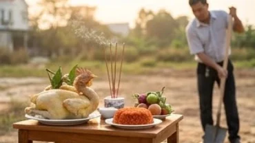 Gia chủ xem tuổi dần động thổ ngày nào tốt và chuẩn bị mâm cúng để công trình diễn ra bình an