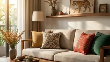 Không gian phòng khách hiện đại trang trí màu sắc phong thủy giải đáp tuổi dần hợp màu gì