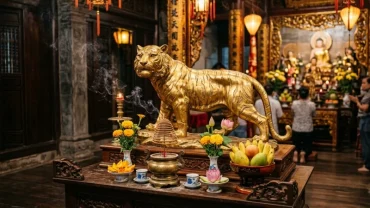 Hình ảnh biểu tượng con Cọp đại diện cho tuổi Dần trong văn hóa Việt Nam, thể hiện sức mạnh và sự độc lập