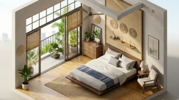 Bản vẽ 3D không gian phòng ngủ chuẩn phong thủy giải đáp chi tiết thắc mắc tuổi hợi đặt giường hướng nào