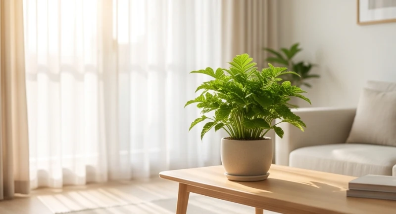 Chậu cây xanh tươi mát đặt trong không gian nội thất tượng trưng cho sự lựa chọn hoàn hảo khi tìm hiểu tuổi hợi hợp cây gì