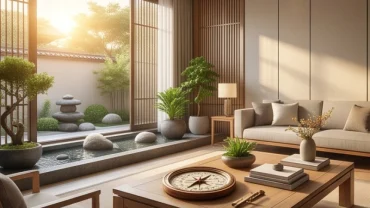 Không gian phòng khách ngập tràn sinh khí với la bàn phong thủy định vị chuẩn xác tuổi mão hợp hướng nào