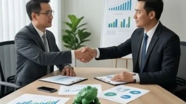 Hai doanh nhân ký kết hợp đồng, tượng trưng cho việc tuổi Mão hợp làm ăn với tuổi nào để sinh tài lộc