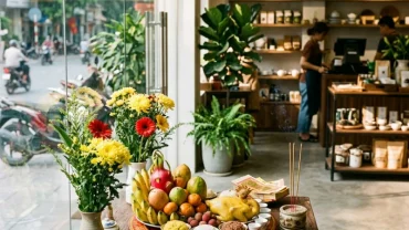 Mâm cúng khai trương truyền thống trang trọng dành cho người tìm hiểu tuổi mão khai trương ngày nào tốt