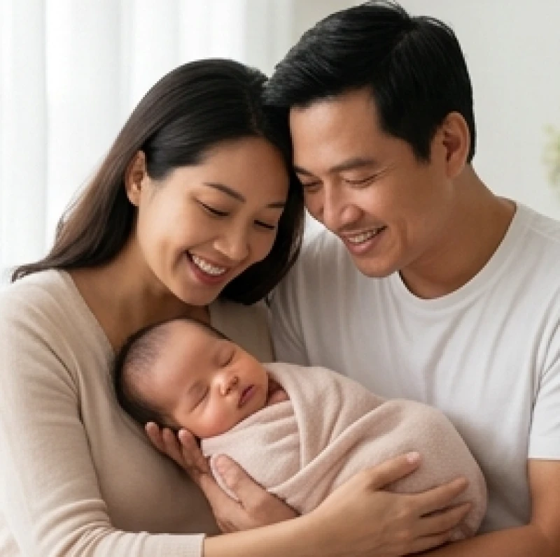 Tình duyên tuổi Thìn năm 2027: Chi tiết hỷ sự và phong thủy 11 Cha mẹ âu yếm nhìn ngắm em bé sơ sinh đang say giấc nỉ non trong vòng tay ấm áp