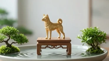 Bé sinh tuổi Mậu Tuất 2018 mang mệnh Bình Địa Mộc với tượng chó vàng phong thủy