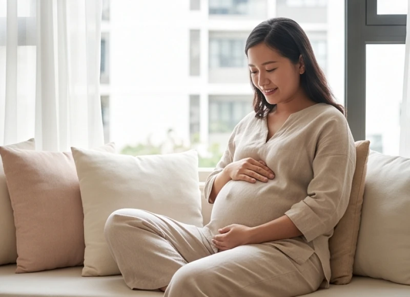 Tuổi Tý hợp sinh con tuổi gì: bộ quy tắc ngũ hành và hóa giải 9 Người mẹ mang thai đang thư giãn nghe nhạc và cảm nhận sự kết nối năng lượng với thai nhi