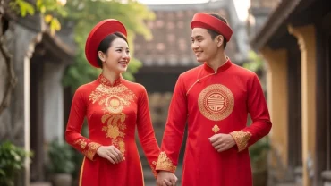 Cặp đôi mặc áo dài đỏ truyền thống hạnh phúc viên mãn khi chọn đúng tuổi mùi hợp kết hôn với tuổi nào