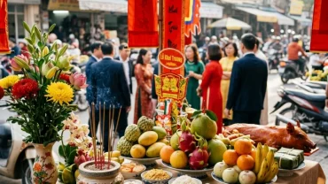 Mâm lễ vật cúng phong thủy giúp gia chủ giải đáp thắc mắc tuổi mùi khai trương ngày nào tốt để đón tài lộc