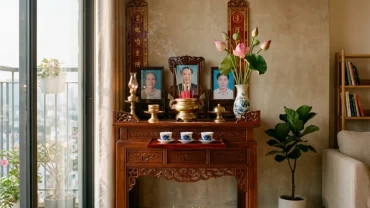 Không gian thờ tự truyền thống chuẩn phong thủy giải đáp tuổi ngọ đặt bàn thờ hướng nào để rước tài lộc
