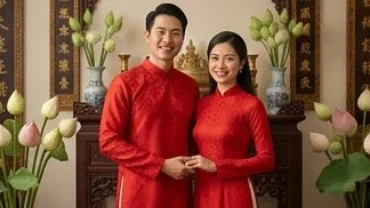 Cô dâu chú rể mặc áo dài đỏ truyền thống hạnh phúc viên mãn khi xem tuổi ngọ hợp kết hôn với tuổi nào