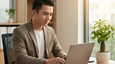 Người tuổi Ngọ làm việc tập trung tại không gian chuyên nghiệp, tìm kiếm tuổi ngọ hợp nghề gì