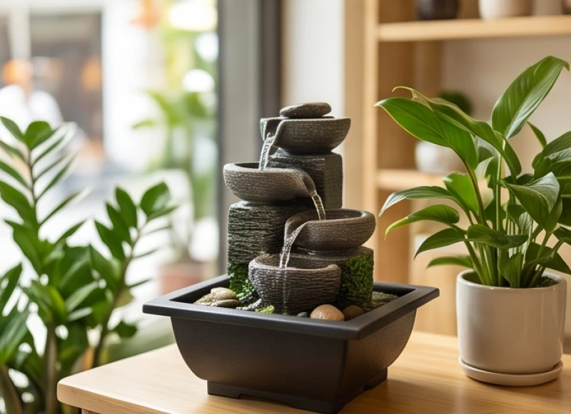 Tuổi Thìn khai trương ngày nào tốt: Giờ đẹp và văn khấn chuẩn 5 Không gian kinh doanh được bài trí một đài phun nước phong thủy nhỏ vượng khí cho người mang mệnh Thủy