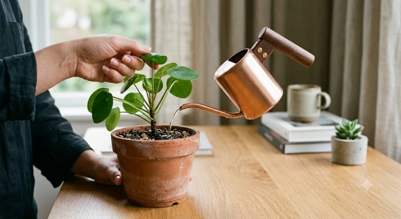 Cây để bàn hợp tuổi Tý: Hướng đặt nam nữ & định lượng nước 12 Rót một lượng nước nhỏ vừa đủ bằng phần tư thể tích chậu để tránh tình trạng úng rễ cây trong phòng điều hòa