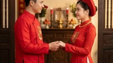 Cặp đôi rạng rỡ trong ngày hạnh phúc sau khi đã chọn tuổi sửu cưới ngày nào tốt để rước dâu