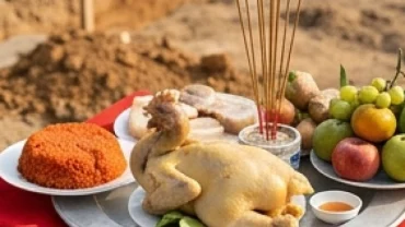 Gia chủ chuẩn bị lễ vật chu đáo khi tìm hiểu tuổi sửu động thổ ngày nào tốt để thi công.