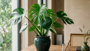Chậu cây phong thủy xanh tốt đặt trên bàn làm việc giúp giải đáp tuổi sửu hợp cây gì để thu hút vượng khí