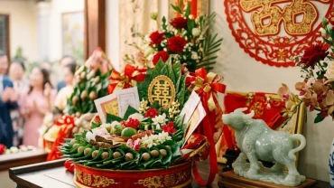 Mâm quả trầu cau truyền thống tượng trưng cho việc tuổi sửu hợp kết hôn với tuổi nào để mang lại hạnh phúc viên mãn