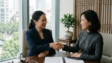 Doanh nhân tuổi Sửu ký kết hợp đồng hợp tác kinh doanh thành công giúp giải đáp tuổi sửu hợp làm ăn với tuổi nào