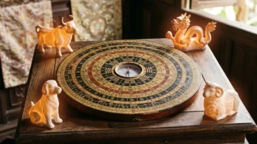 La bàn phong thủy và biểu tượng các con giáp phân định tuổi sửu khắc tuổi nào