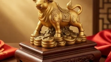 Bức tượng trâu vàng phong thủy tinh xảo đại diện cho người tuổi sửu sinh năm bao nhiêu trong văn hóa Á Đông