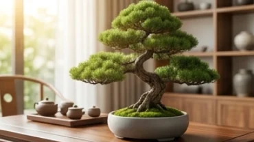 Chậu cây phong thủy xanh tốt đặt trong không gian nội thất hiện đại cho người tuổi thân hợp cây gì