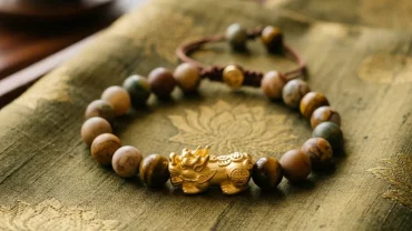 Vòng tay đá phong thủy tự nhiên phối tỳ hưu vàng cho người quan tâm tuổi thân nên đeo trang sức gì