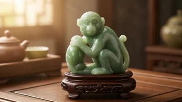 Tượng khỉ phong thủy bằng ngọc bích giải đáp thắc mắc tuổi thân sinh năm bao nhiêu trong 12 con giáp