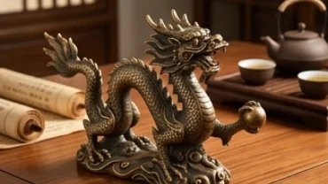 Bức tượng rồng phong thủy bằng đồng uy nghi là điểm tựa để phân tích xem tuổi thìn khắc tuổi nào trên la bàn ngũ hành.