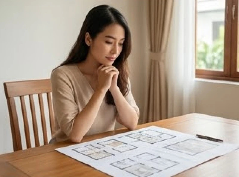 Tây tứ trạch là gì: Chi tiết 4 hướng nhà hợp tuổi và mẹo hóa giải 4 Nữ gia chủ trẻ tuổi đang xem bản vẽ thiết kế nhà hợp phong thủy trong không gian sống hiện đại