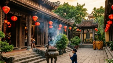 Khung cảnh thanh bình gợi ý người tuổi Tuất cầu tài lộc ở đâu tại các ngôi đền chùa cổ kính linh thiêng của Việt Nam