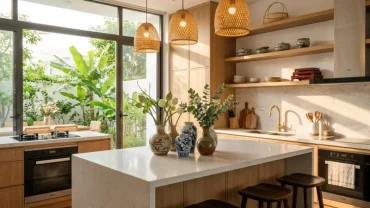Không gian nhà bếp thiết kế chuẩn phong thủy giúp giải đáp tuổi tỵ đặt bếp hướng nào để thu hút tài lộc