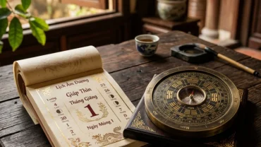 Hình ảnh la bàn phong thủy giúp xác định tuổi tý hợp giờ nào để tiến hành các công việc trọng đại