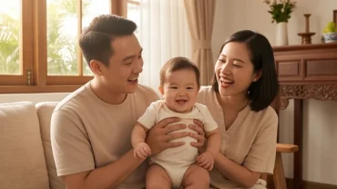 Gia đình đầm ấm hạnh phúc minh họa sinh động tuổi tý hợp sinh con tuổi gì mang lại bình an và vượng khí