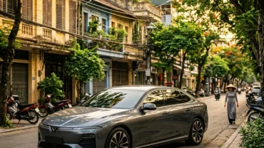 Hình ảnh chiếc ô tô hiện đại minh họa cho thắc mắc tuổi Tý hợp xe màu gì theo phong thủy ngũ hành