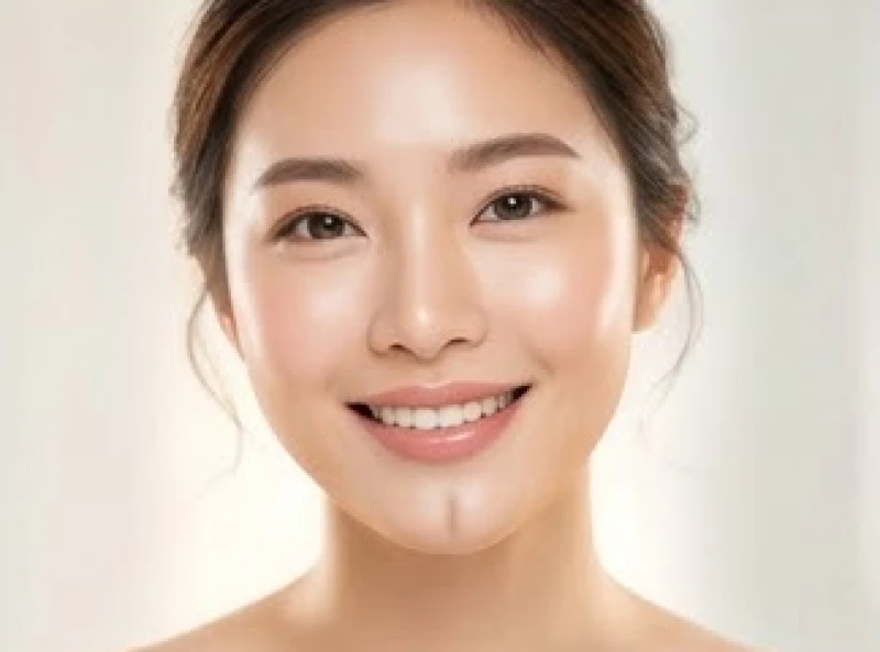 Nụ cười nhẹ nhàng làm lộ ra rãnh của tướng cằm chẻ nông mang lại cảm giác thanh thoát và tinh tế