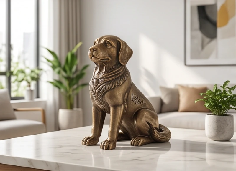 Tượng Con Chó Phong Thủy Hợp Tuổi Tuất: Bảng Giá & Ngũ Hành 5 Tượng linh vật chó đúc đồng nguyên khối sáng bóng mang đến trường năng lượng kim khí mạnh mẽ