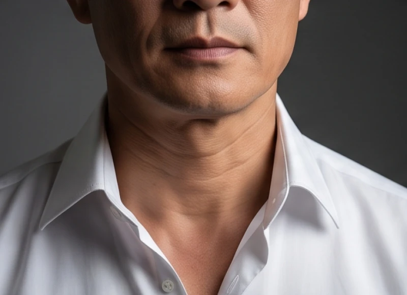 Đàn ông sở hữu dáng cổ hai ngấn rõ nét cùng vùng da săn chắc và xương hàm mạnh mẽ